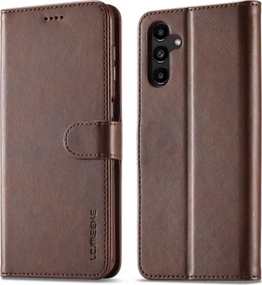 Produktbild von Samsung Galaxy A55 Hülle - LC.IMEEKE Luxus Klapphülle - Dunkelbraun