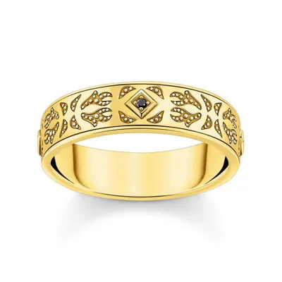 Produktbild von Ring aus 925er Silber, schwarze Zirkonia, gold von Thomas Sabo