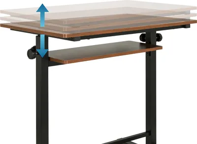 Obrázok produktu pre hjh OFFICE stojaci stôl WORKSTATION II výškovo nastaviteľný stôl na sedenie, stojaci stôl na notebook pre domácnosť a kanceláriu, výška 80,0 - 120,0 cm