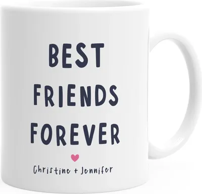 Produktbild von personalisierte Tasse Best friends forever mit Namen Herz Spruch persönliche Geschenke beste Freundin SpecialMe® weiß Kaffeetasse