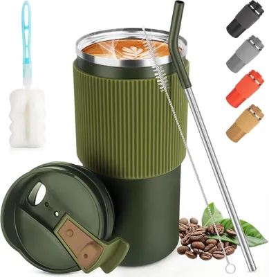 Image de Gobelet isolant 450ml anti-fuite - pour café thé eau, inox, CS COSDDI