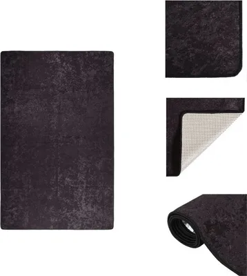 Zdjęcie produktu dla vidaXL Dywan zmywalny 80x150 cm antracytowy antypoślizgowy - Dywany
