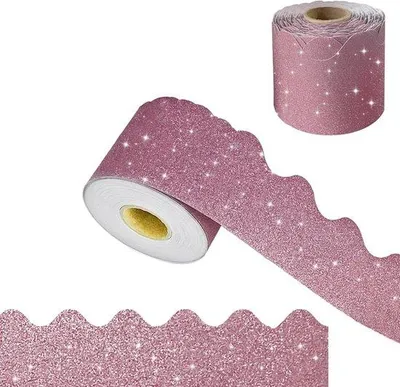 Produktbild von Geschmackvolle Dekorationsbänder - Hängebänder - Klassenzimmerdekoration - Glitzernder Effekt - 21 Meter Länge - Rosa