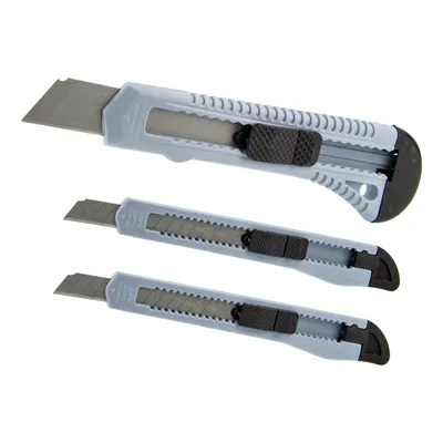 Produktbild von MASTERPROFF PROFESSIONAL Cuttermesser Set 3-tlg. Abbrechmesser 1x18mm + 2x9mm Abbrechklingen Paketmesser