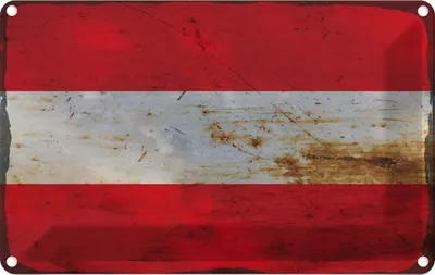Produktbild von vianmo Blechschild 12x18 cm Österreich Austria Rost Flagge Europa Fahne Wappen