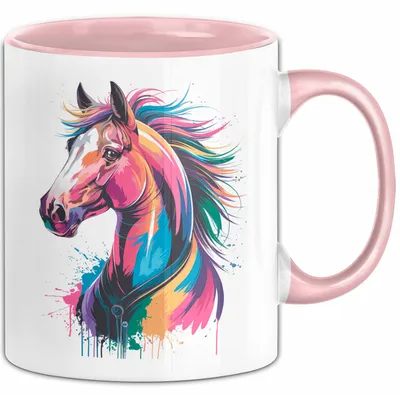 Produktbild von Pferd Tier Liebhaber Tasse Becher Geschenk Lustige Geschenkidee Spruch (Rosa)