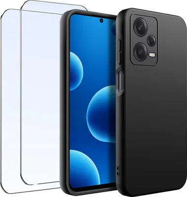 Immagine prodotto di SET Custodia per Xiaomi Redmi Note 12 5G | Poco X5 5G in silicone opaco + 2 vetri protettivi