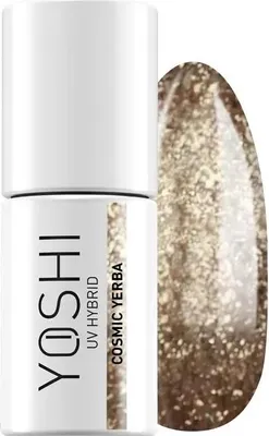 Obrázok produktu pre Yoshi Hybrid lak na nechty Gold Brokate s bodkami – profesionálny trvalý lak na nechty 6 ml – UV lak na nechty s praktickým štetcom – Yerba & Yoga
