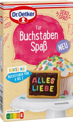 Zdjęcie produktu dla Dr Oetker Literki Fun Kolorowy Mix Jadalnych Literek 50g