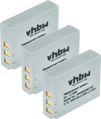Produktbild von vhbw 3x Akku kompatibel mit Olympus mju Mini Digital, Digital S Kamera (550 mAh, 3,7 V, Li-Ion)