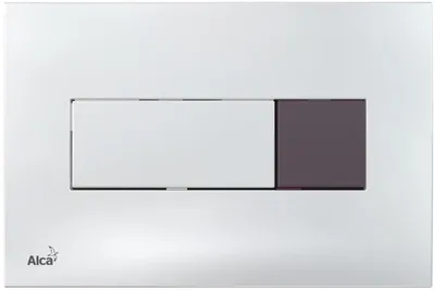 Image de Boutons deAlcadrain -électronique de chasse d'eau, à piles, chrome brillant M371SB