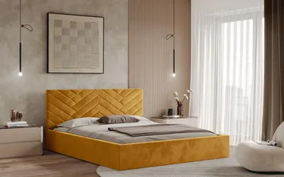 Obrázek produktu pro Postel TRIEST 180x200 zlatá s úložným prostorem