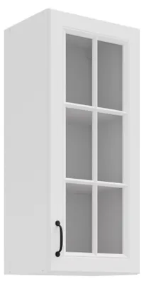 Produktbild von Glashängeschrank 40 cm Stilo Weiß Küchenzeile Küchenblock Landhaus Höhe 90 cm