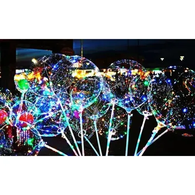 Produktbild von LED Bobo Ballons am Stab 5 Stück - LED Luftballons - Leuchtballons - LED Ballons - Leuchtende Luftballons -  Deko Ballons