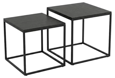 Zdjęcie produktu dla Zestaw 2 stolików kawowych kwadratowych o różnych rozmiarach, 50 x 50 x 50,5 cm