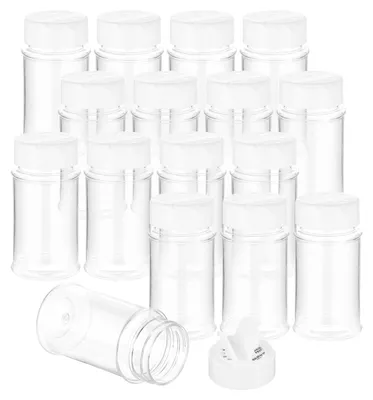 Productafbeelding van Omgoods - Set van 16 Plastic Specerijpotjes met Schuddeksels