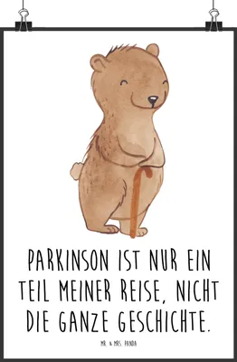 Produktbild von Mr. & Mrs. Panda Bild Bär Parkinson DIN A0 - Weiß - Geschenk, Morbus, Kunstdruck, wanddeko, Wanddekoration, Neurodegenerative Erkrankung, Wandbild, drucke