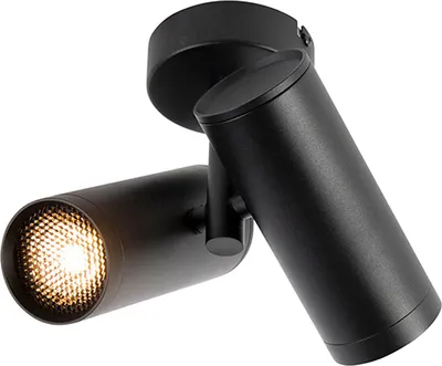 Produktbild von QAZQA - Design Spot I Spotlight I Deckenspot I Deckenstrahler I Strahler I Lampe I Leuchte schwarz 2-flammig-flammig - Scopio Honey I Wohnzimmer I Schlafzimmer - Aluminium Rund - LED geeignet GU10