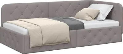 Produktbild von Eckbettgestell Taupe 100 x 200 cm Stoff