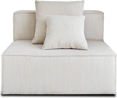 Image de Lisa Design Colombine - module d'assise - en velours côtelé , Beige