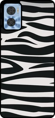 Produktbild von Smartphonica Handytasche passend für Motorola Moto E22 / E22i mit Zebradruck - TPU Rückendeckung Fall Zebradesign - Schwarz Weiß