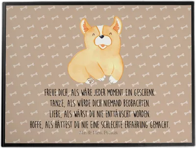 Produktbild von Mr. & Mrs. Panda schreibtischunterlage Corgie - Hundeglück - Geschenk, tischmatten, Optimistisch, Sprüche, Lebensfreude, malunterlage, Lebensfroh, Hund, malunterlagen