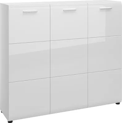 Produktbild von Schuhschrank Kommode 135 cm breit weiß Hochglanz MALABO-129