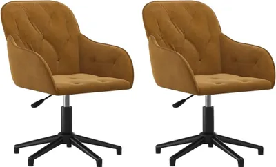 Obrázek produktu pro vidaXL Židle do jídelny 2 ks. Otočné hnědé sametové