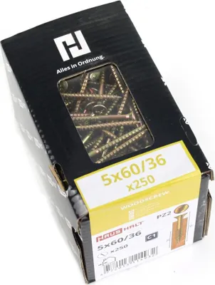 Produktbild von 250x Holzschrauben Schrauben 5 x 60 mm Spanplattenschrauben Kreuzschlitz PZ2
