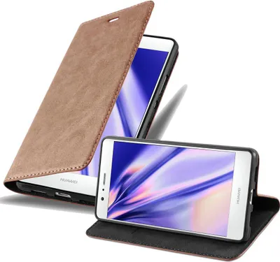 Produktbild von Cadorabo Hülle für Huawei P9 LITE 2016 / G9 LITE Schutz Hülle in Braun Handyhülle Etui Case Cover Magnetverschluss
