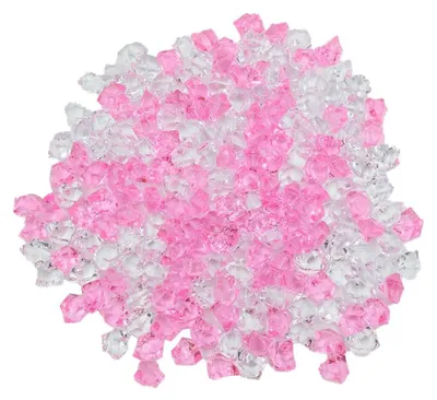 200 Acryl-Eisbrocken, rosa/transparent, für Vasenfüller