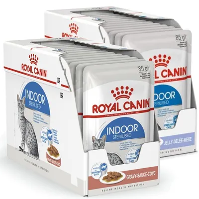 Zdjęcie produktu dla Royal Canin Indoor Sterilised w Sosie i Galaretce 24x85g Karma Mokra Dla Kotów Sterylizowanych Niewychodzących