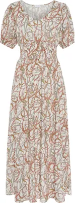 Produktbild von LASCANA Maxikleid mit Alloverdruck und V-Ausschnitt aus We bunt bedruckt Größe 46