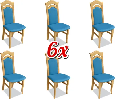 Produktbild von Set Stuhl Garnitur Sitz Polster Wohnzimmer Holz 6x Stühle Ess Zimmer Gruppe