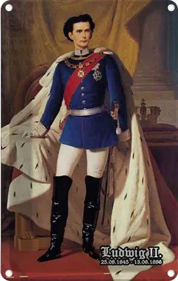 Produktbild von vianmo Blechschild 18x12 cm Ludwig II König 1845 Bayern