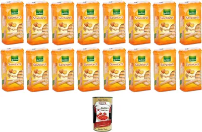 Produktbild von Gullon Savoiardi Biscotti all'Uovo Savoiardi Eierkekse 16x300g+ Italian Gourmet polpa 400g