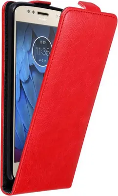 Produktbild von Cadorabo Hülle für Motorola MOTO G5S Schutz Hülle in Rot Flip Etui Handyhülle Case Cover