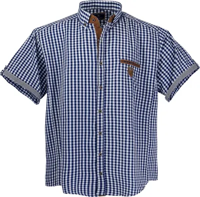 Produktbild von Lavecchia Herren Kurzarmhemd 1129 (Jeansblau-weiss, 3XL)