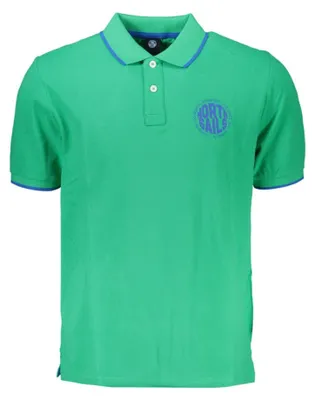 Produktbild von Herren Kurzarmpoloshirt in Grün mit Kontrastdetails und Logodruck