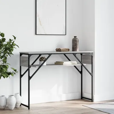 Produktbild von （Robust Möbel）Konsolentisch - modernes Design - Flurtisch/Beistelltisch - mit Ablage Grau Sonoma 105x30x75cm Holzwerkstoff Promotion243341 - Konsolentische