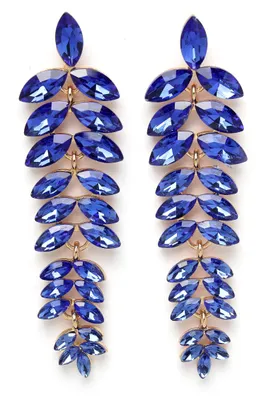 Image de AVANT-GARDE PARIS Boucles d'oreilles pendantes multicolores en forme de feuille.