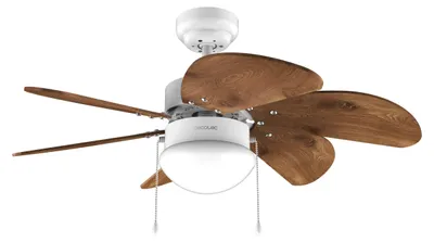 Produktbild von Cecotec EnergySilence Aero 365 White&Wood, Haushalts-Lamellenlüfter, Weiß, Holz, Zimmerdecke, 15 m², 92 cm, AC