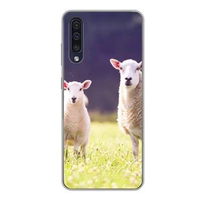 Produktbild von MuchoWow® Handyhülle Schutzhülle Hülle für Samsung Galaxy A50 Schaf - Lamm - Blumen Silikon Softcase Handy Hülle - Mobiltelefonhülle