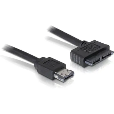 Produktbild von DeLOCK Cable eSATAp / Slimline SATA13pin, 0.5m, 0,5 m, eSATAp, Schwarz