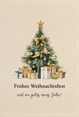 Produktbild von Weihnachten unverpackte Weihnachtskarten mit Briefumschlag Tannenbaum Geschenke Frohes Weihnachtsfest