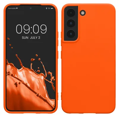 Produktbild von kwmobile Handyhülle für Samsung Galaxy S22 Hülle - TPU Case - Kabelloses Laden - Schutzhülle Cover in Neon Orange