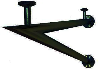 Produktbild von BuyLando (V) 150x90 cm Grauglas Glasvordach inkl. Edelstahlhalter in Schwarz
