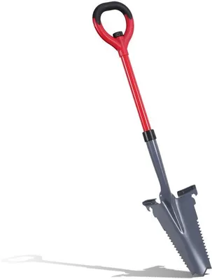 Image de Pelle de jardin ergonomique avec coupe-racines Dents en acier ultra-tranchantes Rouge Outil de jardinage polyvalent