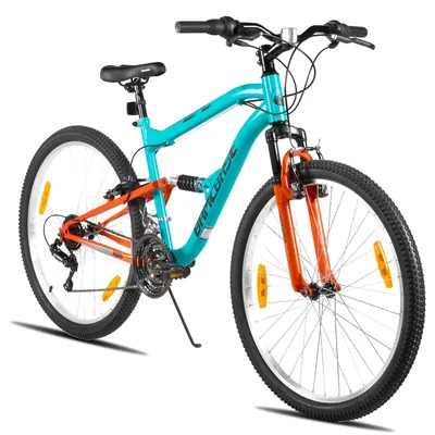 Produktbild von Hiland 26 Zoll Vollfederung Herren Damen Mountainbike, 18 Speed MTB Fahrrad, Mountainbike für Männer Frauen Jugendliche, Blau