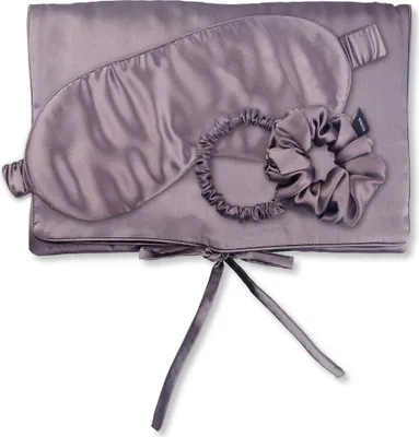 Produktbild von AILORIA TRAVEL SET HAIR - Tasche, Schlafmaske, Scrunchie S & Scrunchie M aus Seide LILA